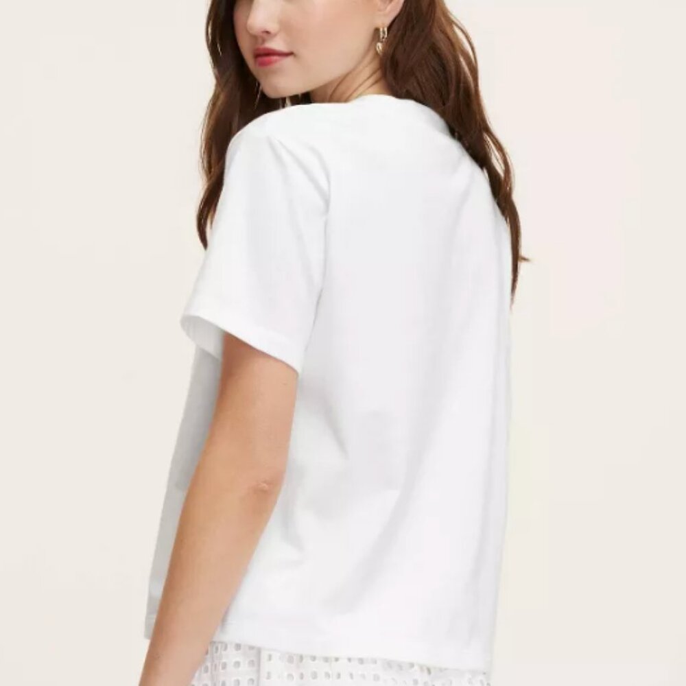 Kate Spade New York x Target Women's Champagne & French Fries Short Sleeve Tee - Picture 3 of 4